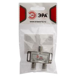 Делитель ТВ ЭРА SIMPLE 2 ответвления под F разъём 5-2500 МГц упаковка 1 шт.