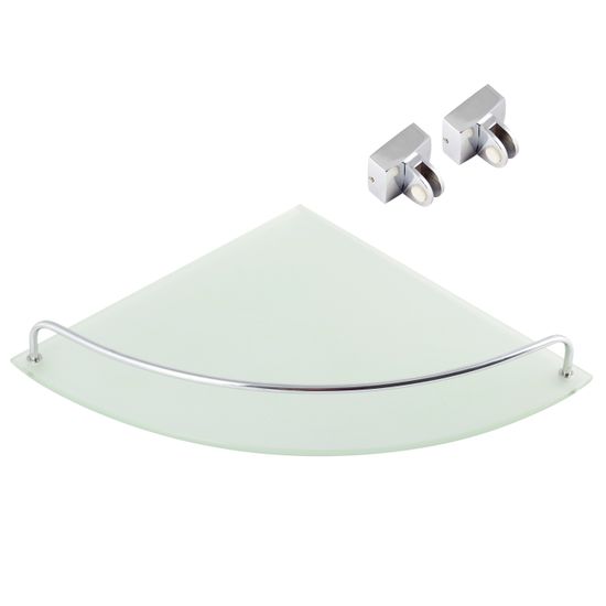 Полка угловая стеклянная на стальном креплении Besser BS 8817 (28,5х28,5х6 см)