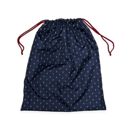 Мешок для хранения вещей "Морской", чёрный фон, на шнурке, 33х37 см