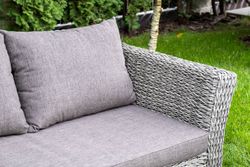 "Капучино" лаунж-зона из искусственного ротанга (гиацинт), цвет серый