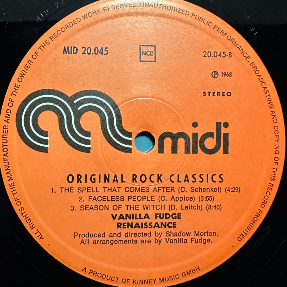 Vanilla Fudge - Renaissance (Скандинавия 1973г.)