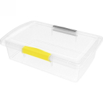 Ящик для хранения пластиковый прозрачный с защелками «Laconic mini» желтый/серый, 1,9л