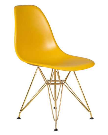 Стул обеденный DOBRIN DSR, ножки золотые, цвет горчичный (Y-03)