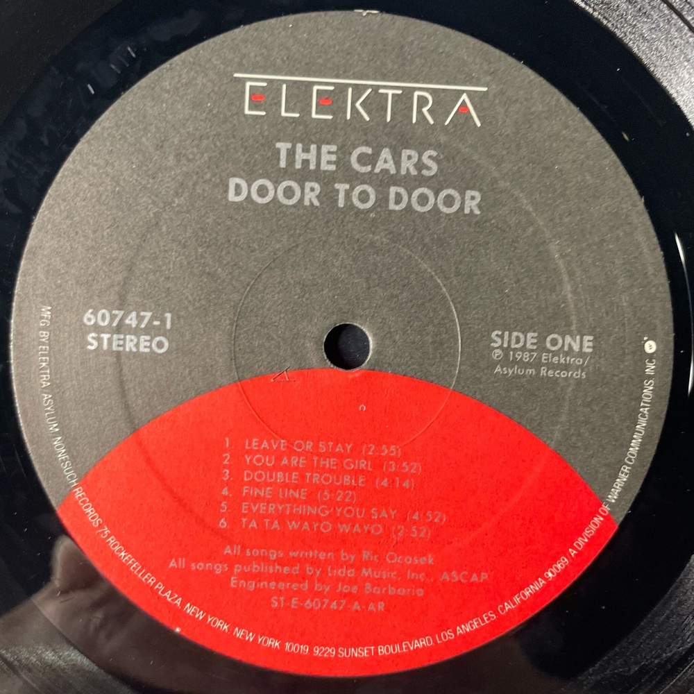 Винтажная виниловая пластинка LP The Cars Door To Door (USA 1987)