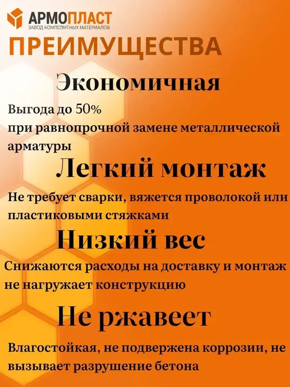 Арматура АРМОПЛАСТ 8 мм бухта 50м стеклопластиковая композитная