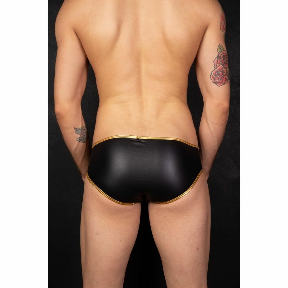 Мужские трусы слипы черные с золотой окантовкой Cosmos Colors MR40_BG