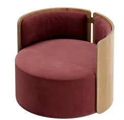 Кресло крутящееся Lagom 800 (бордовый FiberGuard, натуральный дуб)