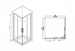 Душевой уголок Abber Schwarzer Diamant 90х90 AG02090BH профиль Черный стекло прозрачное