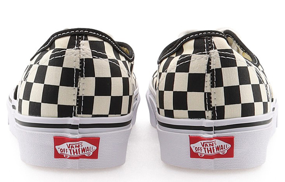 Vans Authentic Golden Coast Black White Checkerboard Low Canvas Shoes Black Rice White