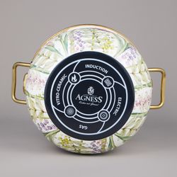 НАБОР КАСТРЮЛЬ AGNESS ЭМАЛИРОВАННЫХ СЕРИЯ "IRISES", 6ПР. 2,1Л, 2,8Л И 3,8Л