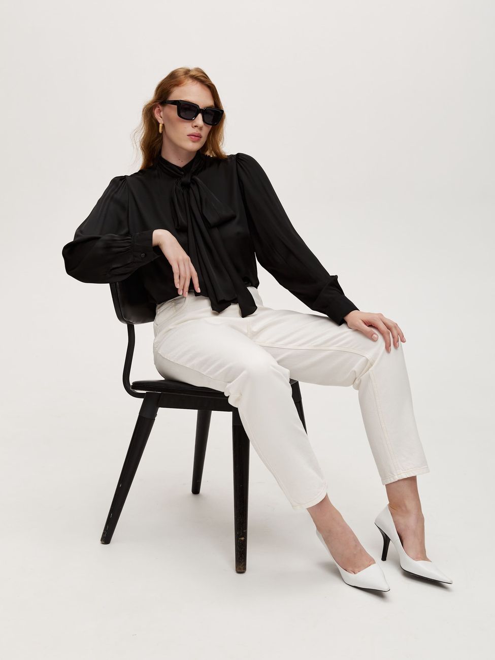 Джинсы mom, белый