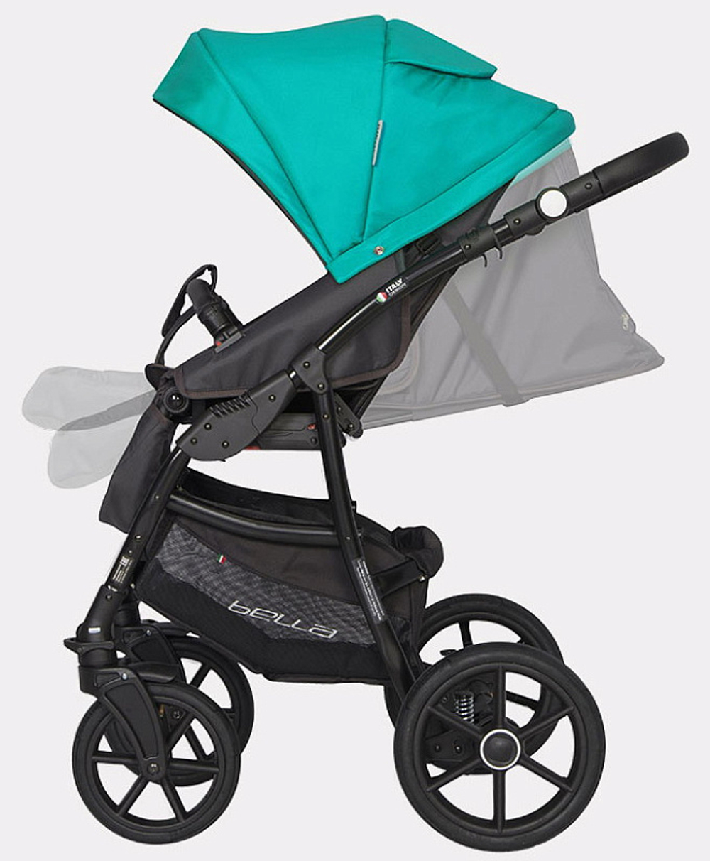 Детская коляска Riko Basic Bella 2 в 1 03 серый-малахит