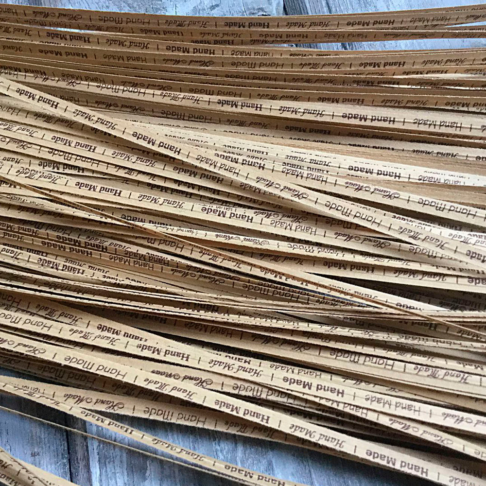500 скрутиков длиной 24 см упаковочных из крафта с надписью Handmade