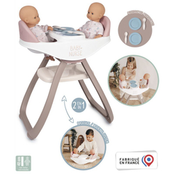 Smoby Baby Nurse - стульчик для близнецов, качелька 2-в-1 для кукол 220371