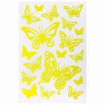 Наклейки флуоресцентные "Бабочки", светятся в темноте, 18 штук, ассорти, 14х21 см, ЮНЛАНДИЯ, 662693