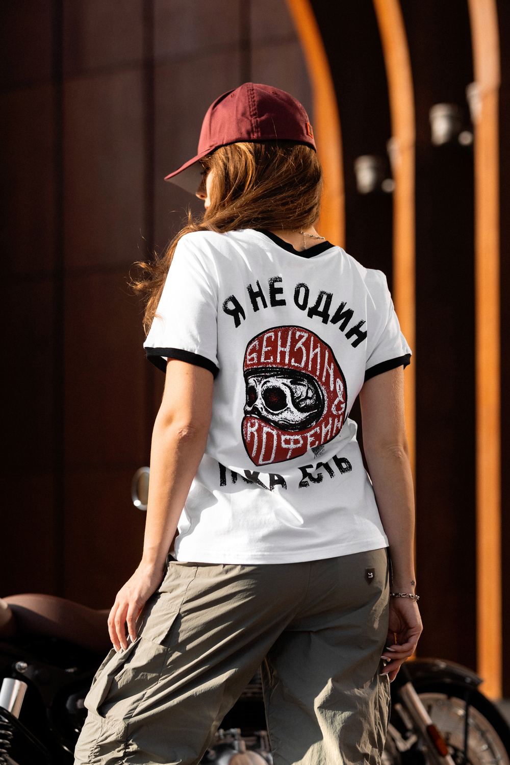 Футболка БЕНЗИН_N_КОФЕИН, белый/черный кант