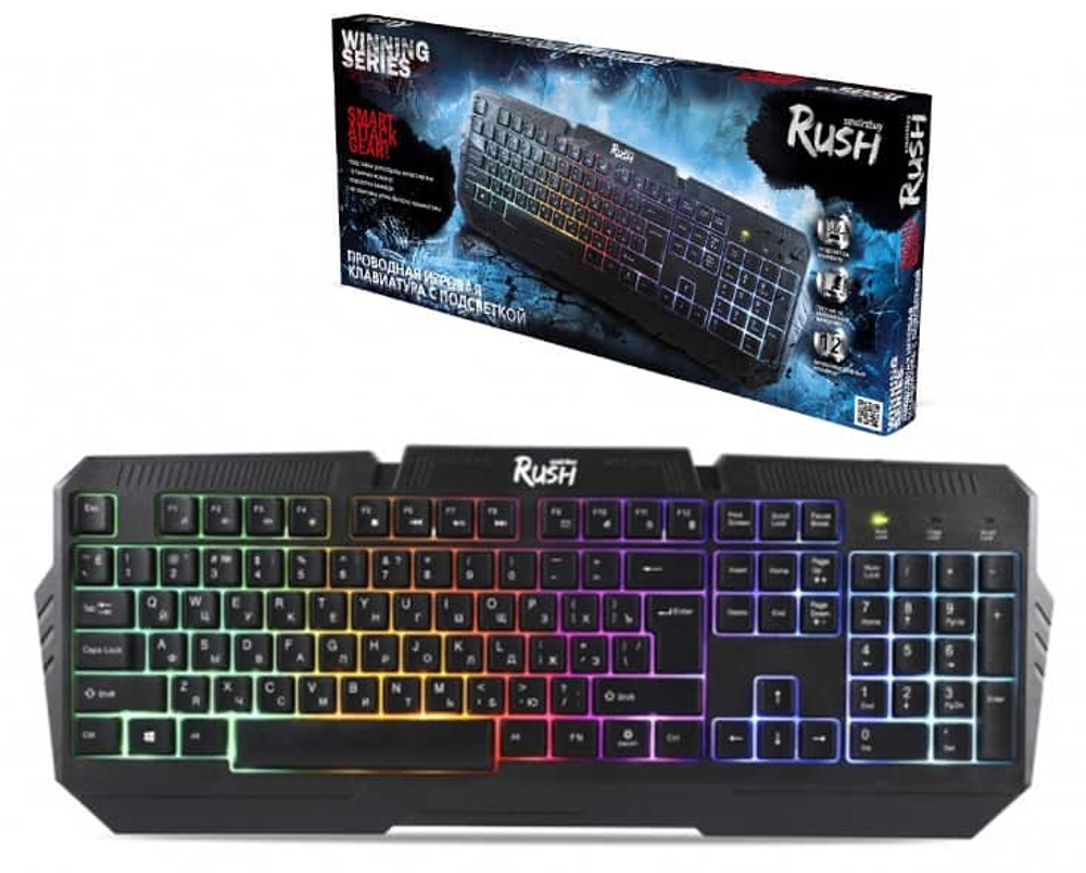 Клавиатура игровая мультимедийная Smartbuy RUSH 330 USB черная (SBK-330G-K)