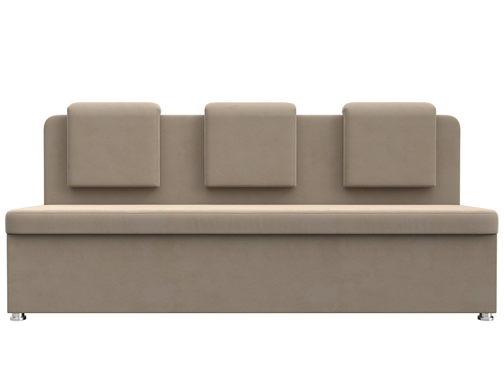 Диван кухонный прямой Маккон 3-х местный, Бежевый, Велюр, 126098