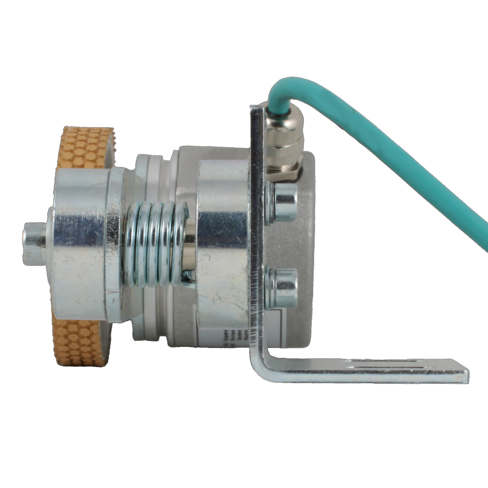 Инкрементальный энкодер INNOCONT D=50мм с мерным колесом L=200мм, контактная поверхность - резина, профиль ребристый, 1имп/0,5мм, 5…30VDC, выход HTL, IP64, -20…+85°C, радиальный кабель 2м