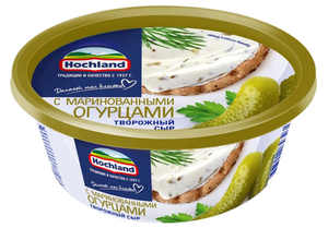 СЫР ТВОРОЖНЫЙ С МАРИНОВАННОЕ ОГУРЧИКИ 140ГР HOCHLAND