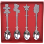 Набор чайных ложек 4шт «Новогодние символы» в подарочной коробке, серебро