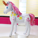 Фольгированный шар-фигура стоячая «Цветочный единорог» AIR, 117 см