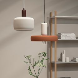 Светильник подвесной Juko, Ø42х31 см, бежевый/коричневый