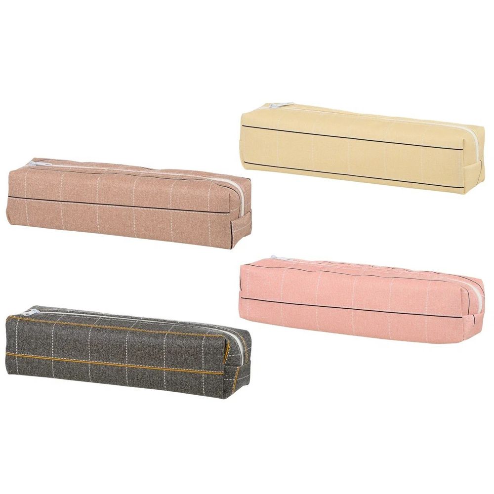 Пенал-косметичка Basir без наполнения, 20,5*5*5 см, серия "Крупная клетка", 4 цвета ассорти Пенал-косметичка Basir без наполнения, 20,5*5*5 см, серия "Крупная клетка", 4 цвета ассорти