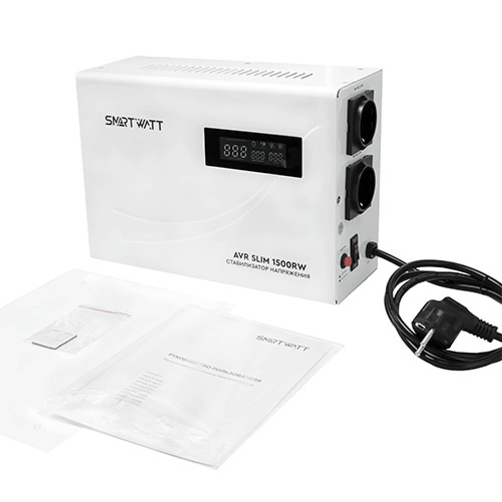 Настенный стабилизатор напряжения SMARTWATT AVR SLIM 1500RW 1500VA, 1.5 кВт