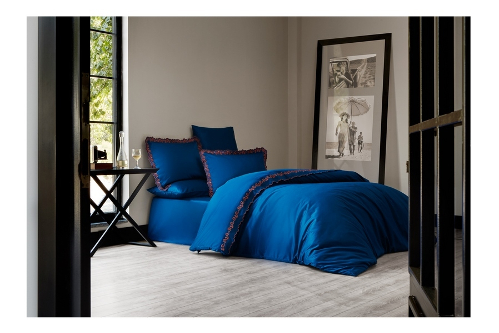 Постельное белье 2 спальное евро Soft Cotton Mondrian синее