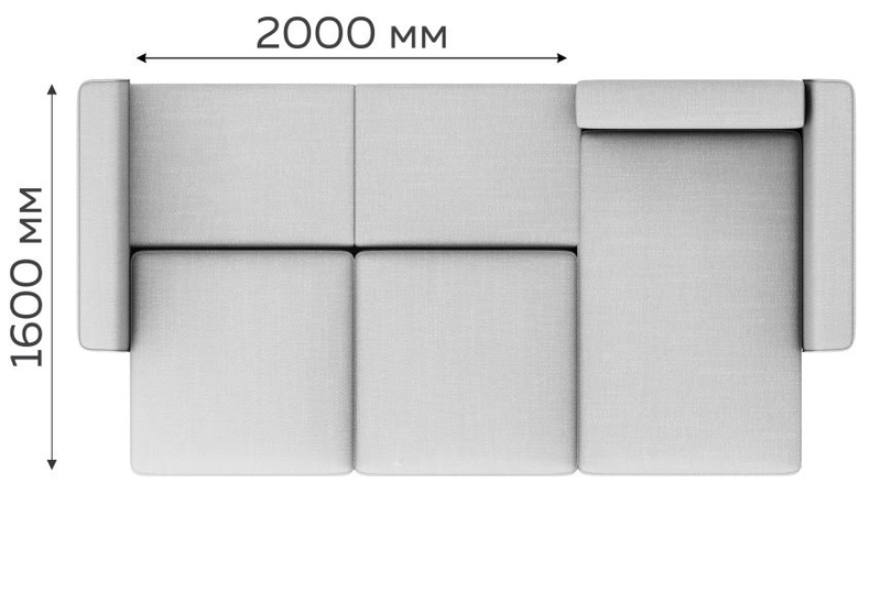 Угловой диван Аксель с оттоманкой вариант 1