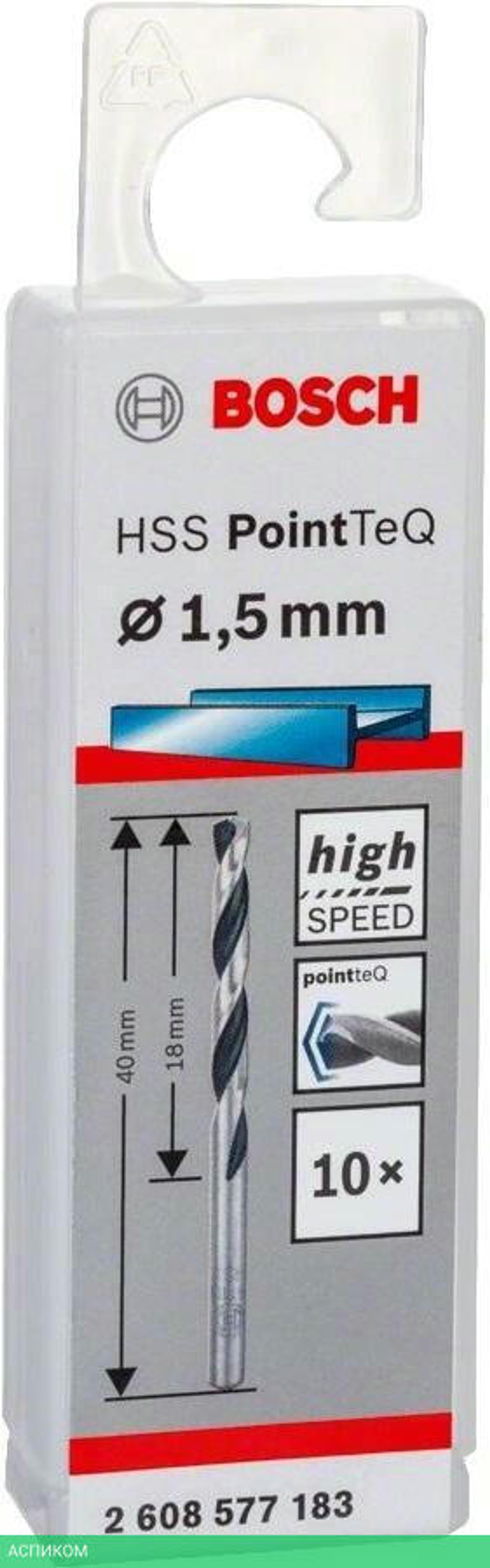 Сверло Bosch HSS PointTeQ 1.5мм 2.608.577.183