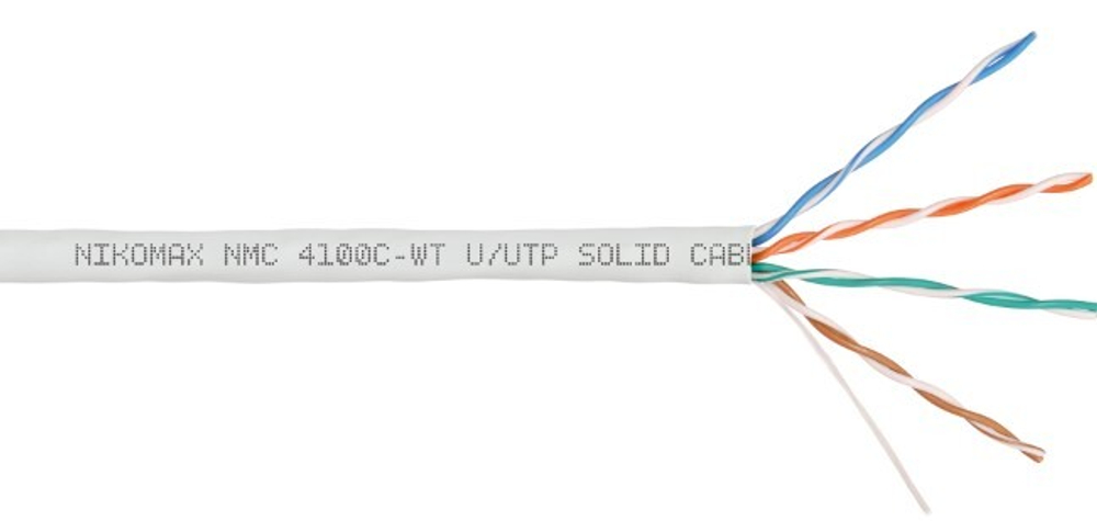 Кабель витая пара U/UTP 5e кат. 4 пары NikoMax NMC 4100C-WT