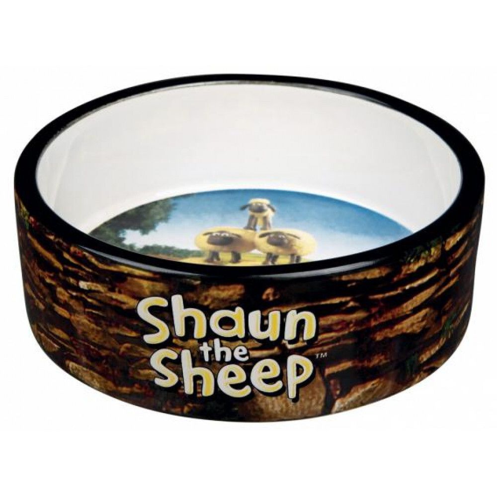 Trixie Миска керамическая Shaun the Sheep, 0.8 л/ф 16 см, коричневая