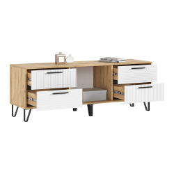 Тумба ТВ Флэш, Браш Вайт, Дуб Крафт