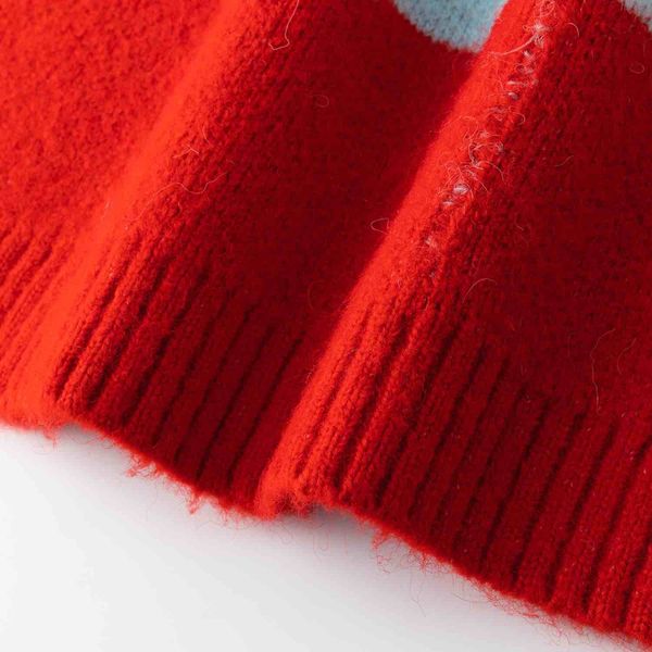 Свитер Stripes Hood красный/голубой - фото 8