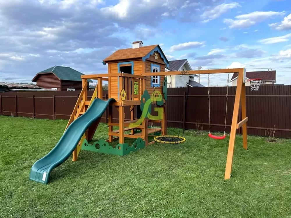 Детская деревянная площадка "Домик 2 Совёнок"