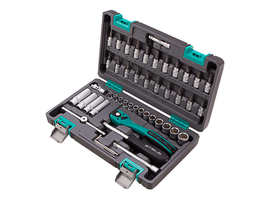 Набор инструментов, 1/4", Cr-V, S2, усиленный кейс, 47 предметов Stels 14099