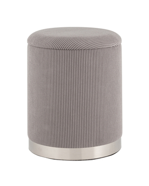 Пуф Эмили с ящиком серебро вельвет серый