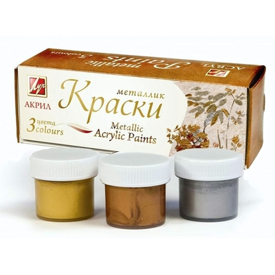 Акриловые краски металлик. 3цв. (Луч)