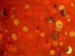Ткань Сетка с пайетками, цв. оранжевый арт. 326617
