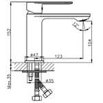 Смеситель для раковины 35к HB10590-7 HAIBA б/отв п/шпильку ЧЕРНЫЙ
