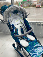 Коляска комбинированная (санки - коляска) «Ника Детям 7-8SK» синий (арт. НД7-8SК/5)