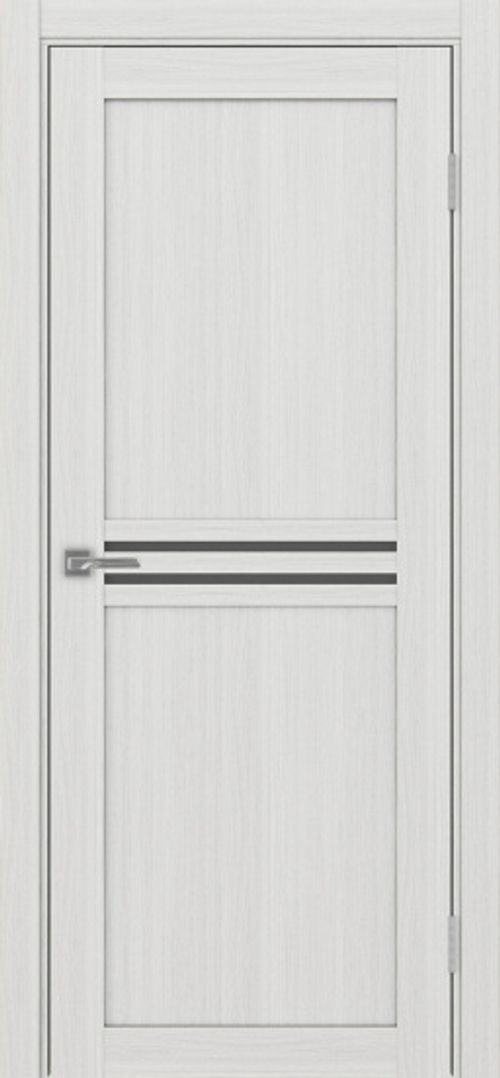 Межкомнатная дверь Optima Porte ТУРИН 552.12 Ясень серебристый Стекло графит