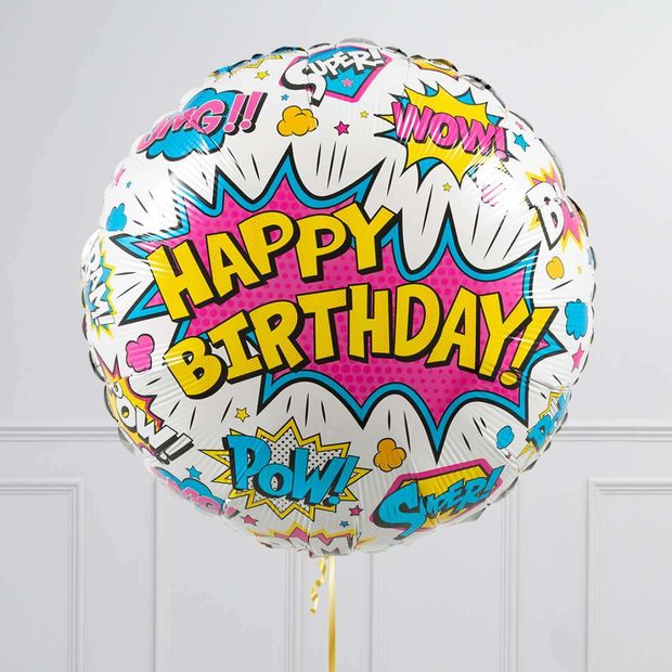 Шар круг 18" HB Граффити на белом (БГ-15)