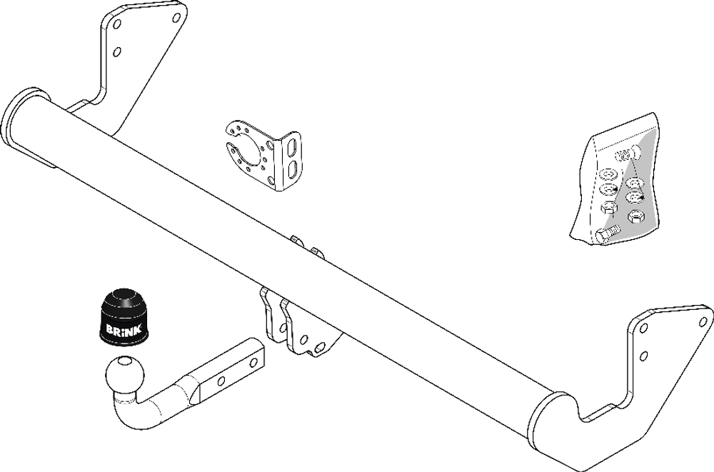 Фаркоп Brink (Thule) 459000 для Mercedes Vito (2004 - 2010)(паспорт и сертификат в комплекте)(без электрики)