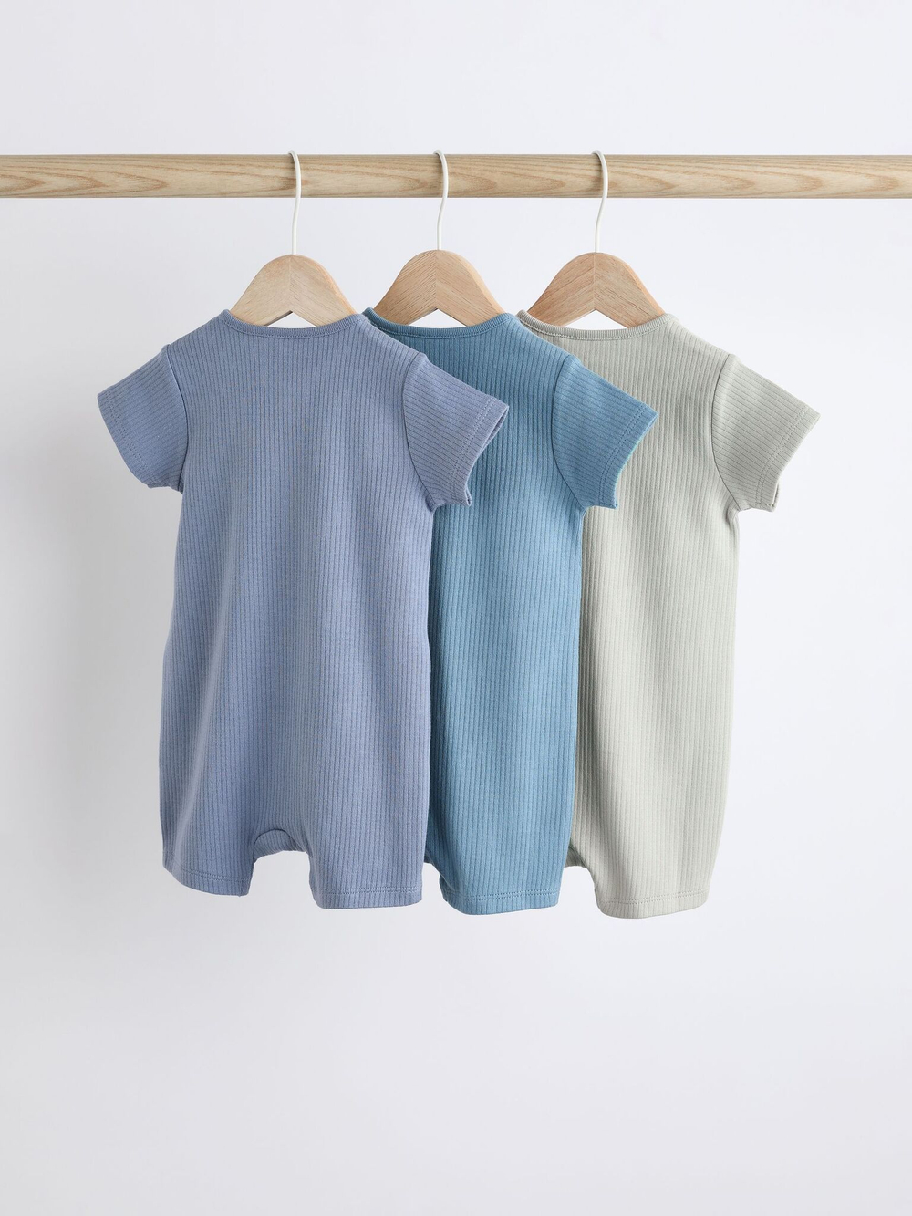 Боди с коротким рукавом для малышей Next Q53-624, 3 шт., Голубой, Хаки