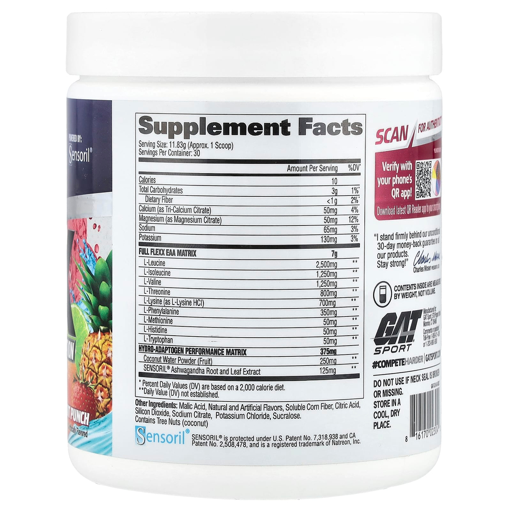 GAT, Flexx EAA + Hydration, фруктовый пунш, 354,9 г (12,5 унции)