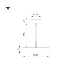 Светильник SP-ELEGANT-R500-37W Warm3000 (BK, 120 deg, 230V) (Arlight, IP20 Металл, 3 года) 033922