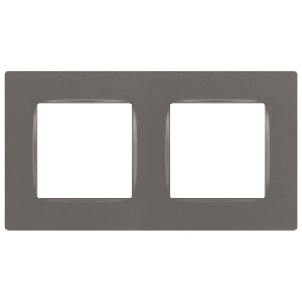 Рамка для розеток и выключателей ЭРА Серия 12 12-5202-16 на 2 поста, Классик, титан